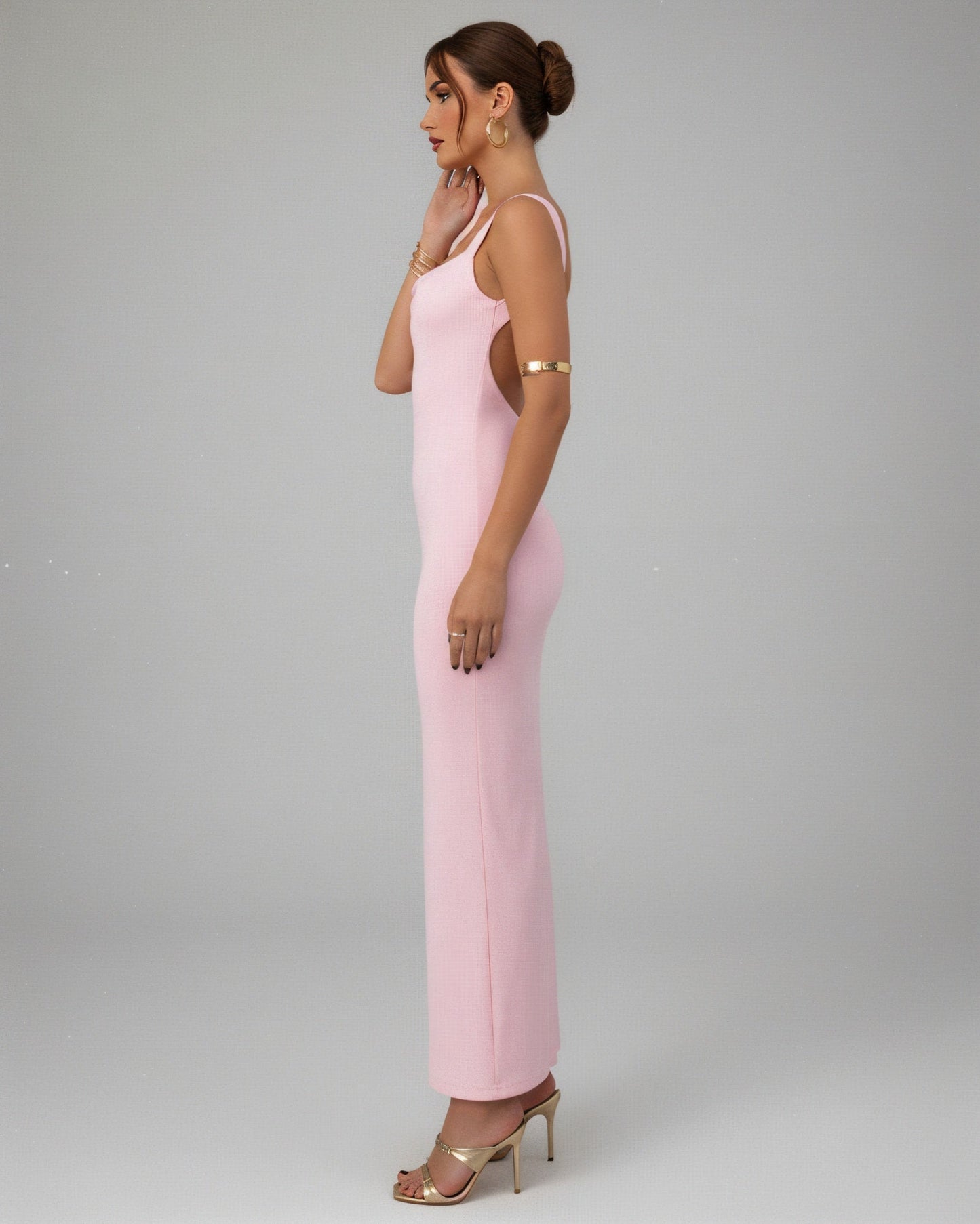 EVELLE Satin Bow-Back Maxi Dress