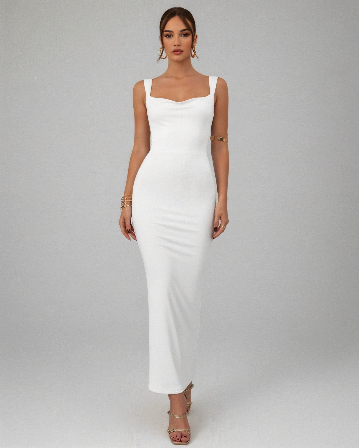 EVELLE Satin Bow-Back Maxi Dress